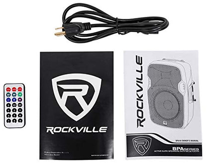 Rockville BPA10 10" Pro Powered DJ PA Speaker, w Bluetooth, 2-Pack