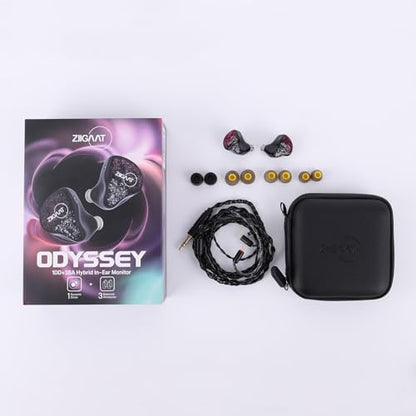 Linsoul ZiiGaat Odyssey 1DD+3BA Hybrid IEM in-Ear Monitor Earphone, 2Pin | Professional Sound Isolating Monitoring & Gaming Earbuds, with Detachable Cable for Bass-lovers Musician Audiophile