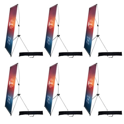 USCNC X Banner Stand Adjustable Fit Banner 23 x 63 to 32 x 78 Inch(STAND ONLY), Portable Travel Bag,Suitable for advertising, stores, exhibitions, restaurants, events, birthday parties, and other occasions (6 Pack) - size: 6 Pack