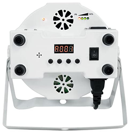 Rockville Battery PAR 6RF White LED Wash Light 6-Pack with DMX Controller | Up to 15-Hour Rechargeable Battery, RGBWA+UV, Wireless DMX, 6 RF Remotes, ROCKFORCE W2 192-Ch Controller, 7-Items