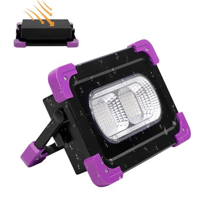 Solar Rechargeable LED Black Lights, Battery Operated Powered Blacklight, Cordless 395nm Flood Light, Neon Glow in The Dark Party, Catfishing Body Paint, Indoor Decor Halloween Decoration