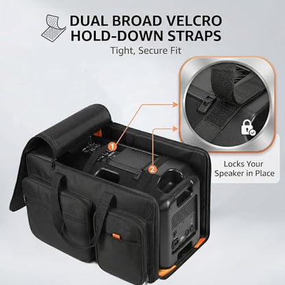 12" Speaker Bag, Top Handle Access & 6 Repositionable Pads | Fits QSC K12.2; padded, cable pockets, water-resistant zipper (24.5 x 14.4 x 14.4 in) - size: 12" Speaker(24.5 x 14.4 x 14.4 in)