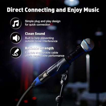 XLR Cable 75 Feet Premium XLR Microphone Cable 3-Pin Balanced Microphone Mic Cord Male to Female XLR Speaker Cable - size: 75 FT