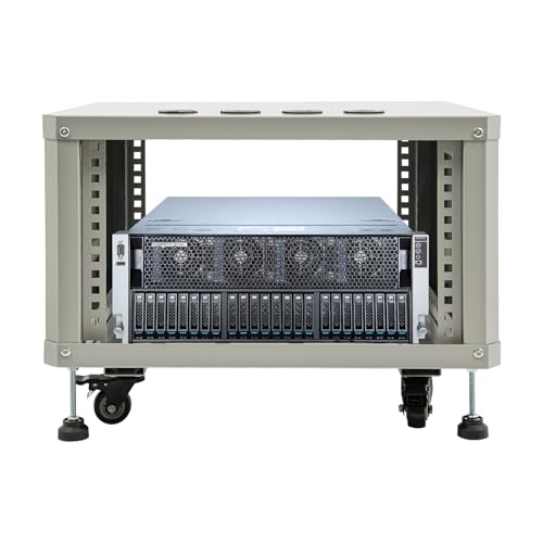 Studio Rack with Wheels Audio Rack with Wheels for Recording Studios Band Rehearsals Home Theaters Office Settings Rolling Studio Rack Case (Gray 6U) - color: Gray 6u