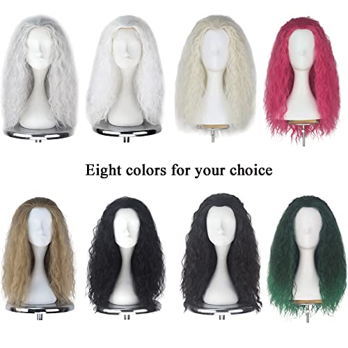 iCos Long Curly Fluffy Black Witch Hair Wig for Halloween Costume - color: Jet black
