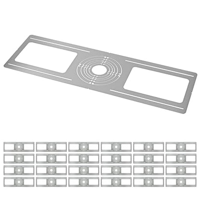 24-Pack New Construction Mounting Plate, 2-3-4-5-6Inch, LED Recessed Lighting Housing Kits, Flat Steel Rough-in Bracket Fixture for LED Light Bar, Shallow Recessed Lighting Housing Plate - color: Symmetric 2-3-4-5-6", size: 24 Pack