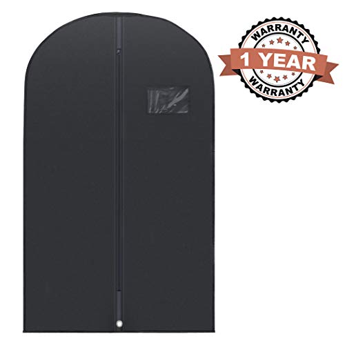 PLX 40" Black Garment Bags Suit Bag for Travel & Clothing Storage | Dresses and Coats Protection for Men and Women, Hanging Cover, Closet Protector, Shirts, Fur and Dance Costumes, Jackets - size: 5 pack black: 40” x 24”