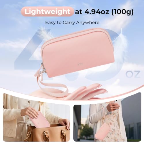 FYY Travel Cable Organizer - 8 Compartments, Lightweight, Water Repellent - color: Pink, size: (L) 9.6"× 5.5"× 3.7"