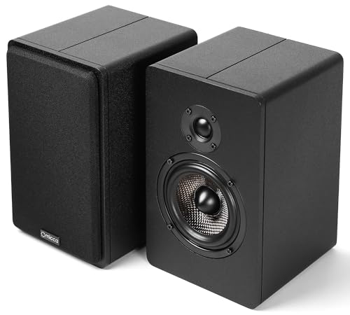 Micca MB42X G2 Premium 2-Way Passive Bookshelf Speakers, Stereo Pair, Black | Amplifier Required, Upgraded 4-Inch Carbon-Fiber Woofer, 0.75-Inch Silk-Dome Tweeter, Desktop, Home Theater, Surround Sound - style: MB42X G2 Bookshelf Speakers