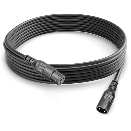 MAD OWL 3 Pin XLR Cables Male Female XLR Patch Cable, XLR Cable 10ft 3m DMX Wire Extension Connectors Male and Female, Light DMX Cable with 3 Pin Connector for Stage Lights DMX Signal Connection - size: 3m/10ft