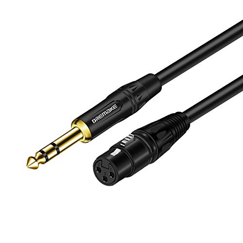 Balanced Cable 3 Foot TRS 6.35mm (1/4 Inch) Male to XLR Female Mic Cable for Amplifier, Speakers - Black - size: 3FT/1.0M