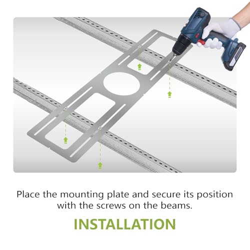 24-Pack New Construction Mounting Plate, 4Inch, LED Recessed Lighting Housing Kits, Flat Steel Rough-in Bracket Fixture for LED Light Bar, Shallow Recessed Lighting Housing Plate - color: Symmetric 4", size: 24 Pack