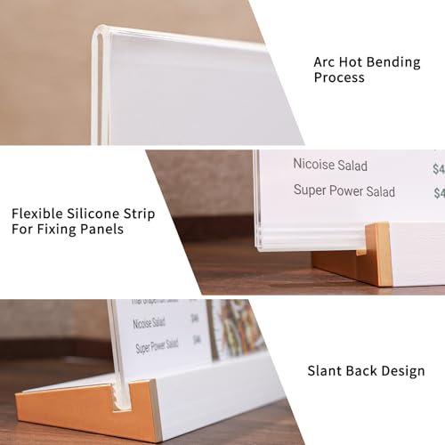 3 Pack Acrylic Sign Holder 8.5X11 for Wedding Anniversary Party, Horizontal White Tabletop Sign Display for Business Restaurant/Hotel/Office Meeting Events Information Holder - size: 11X8.5 L