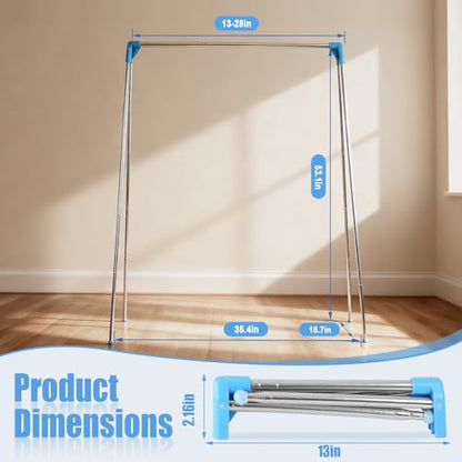 Twist-to-Lock Portable Clothes Drying Rack, Foldable Garment Rack for Travel, Dance Competitions, Collapsible Hanging Rack for Camping, Hotel & Dorm Use (With Hanger)