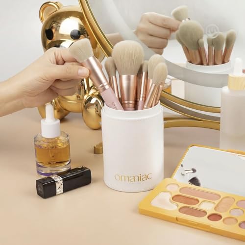 OMANIAC 20Pcs Makeup Brush Set Professional - Cruelty-Free Beauty Gift Kit for Beginners & Women - Premium Synthetic Foundation Eyeshadow Blending Face Powder Brushes with Travel Case (Pink) - color: Rose Gold and Pink