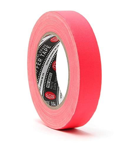 DGTAPE 1 inch X 30 Yards Fluorescent Pink Spike Gaffer Tape - Premium Grade Recycled as Pro Gaff with Natural Rubber Adhesive Tape Brand (trueGAFF25/25/FL-P - 1inX30ya) - color: Pink, size: 1 inch 30 Yards