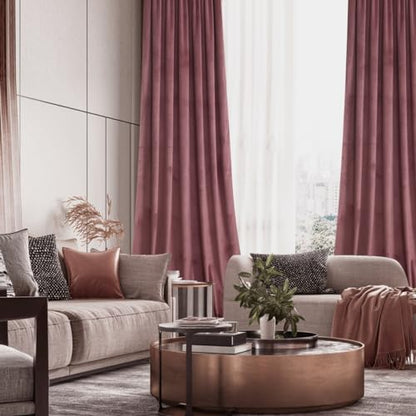 Roslynwood Velvet Dusty Rose Curtain 63 inches Long - Curtains Block Light Rod Pocket Thermal Insulated Window Drapes Set for Living Room/Bedroom/Dining Room, W52 x L63, 2 Panels - color: Dusty Rose, size: 52"W x 63"L (Pack of 2)