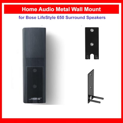1 Pair Wall Mount Brackets for Bose Lifestyle 650 Home Entertainment System Surround Speakers 700 - color: Black