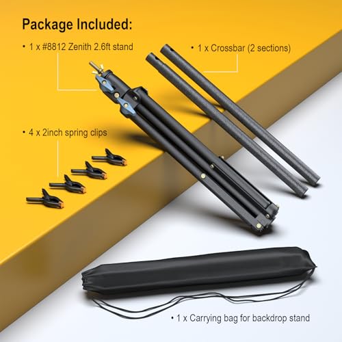 LINCO Lincostore Small Backdrop Stand 2.2x2.6ft T-Shape Portable Table Top Backdrop Stand with Carrying Bag, 4 Spring Clamps for Photography Mini Backdrop
