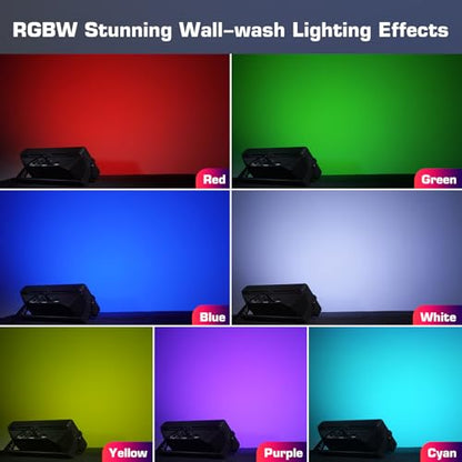 180W RGBW LED Wall Washer Light, 270 RGB +180 White LEDs Stage Strobe Light with Remote, DMX512 Sound Activated for Church VBS Wedding Party KTV Halloween Haunted House Rental Event