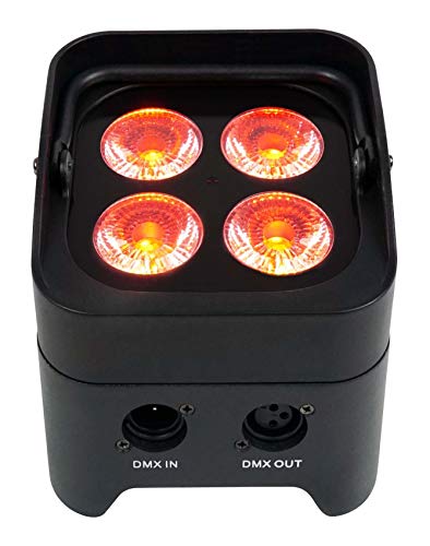 Rockville Best PAR 50 Black Rechargeable Par Wash Uplight, Wireless DMX | 15-Hour Rechargeable Battery, RGBWA, UV, IRC Remote, Sound Activated, Flicker Free, 6500 Lux, 4x6W LEDs - color: Black