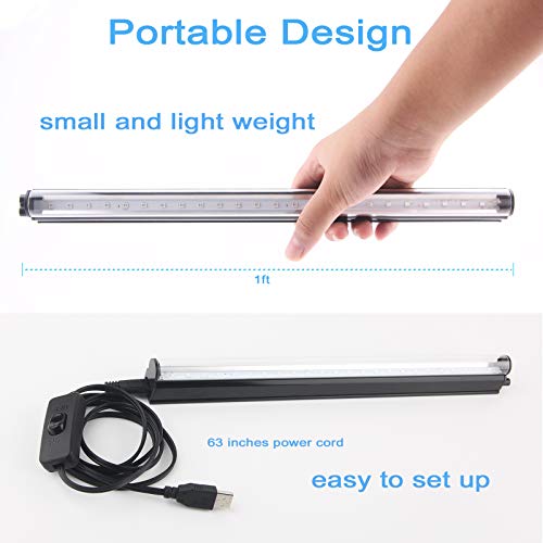 Led Black Light Bar, 10W 1ft USB UV Blacklight Tube, Glow in The Dark Party Supplies for Halloween Decorations, Room, Body Paint, Poster, Urine Detection, 2 Pack - style: Traditional