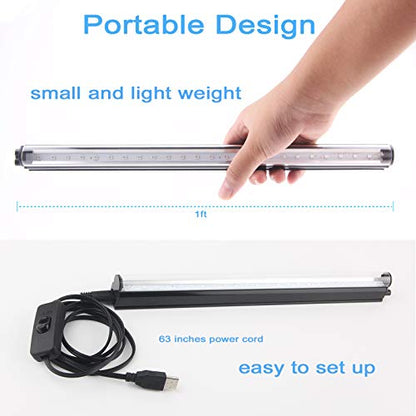 Led Black Light Bar, 10W 1ft USB UV Blacklight Tube, Glow in The Dark Party Supplies for Halloween Decorations, Room, Body Paint, Poster, Urine Detection, 2 Pack - style: Traditional