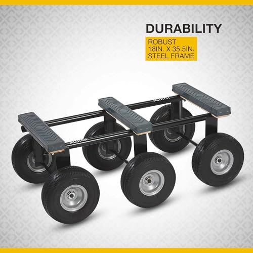 Klutch 6-Wheel All-Terrain Dolly, 1,200-Lb. Capacity | Rough-surface mobility, stable load support, controlled positioning, shop/jobsite use, durable steel construction