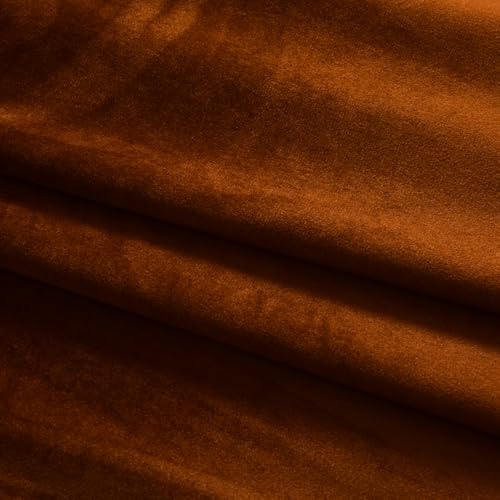 Velvet Tie Top Room Curtain Set- Honey Brown Velvet Drapes Bow Tie Design for Living Room/Bedroom W52 x L96-inch, 2 Panels - color: Honey Brown, size: 52"W x 96"L (Pack of 2)