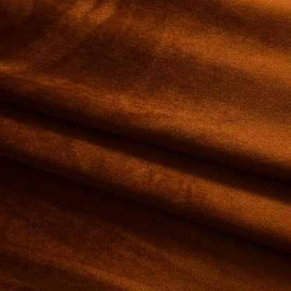 Velvet Tie Top Room Curtain Set- Honey Brown Velvet Drapes Bow Tie Design for Living Room/Bedroom W52 x L96-inch, 2 Panels - color: Honey Brown, size: 52"W x 96"L (Pack of 2)