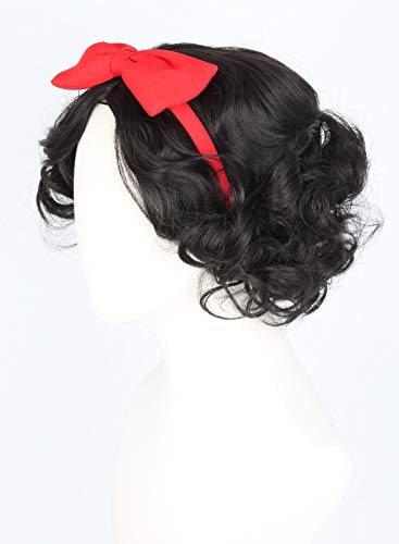 Topcosplay Kids Girls Wig with Bow Headband Short Black Wig Curly For Halloween Costume Cosplay - color: Black Short