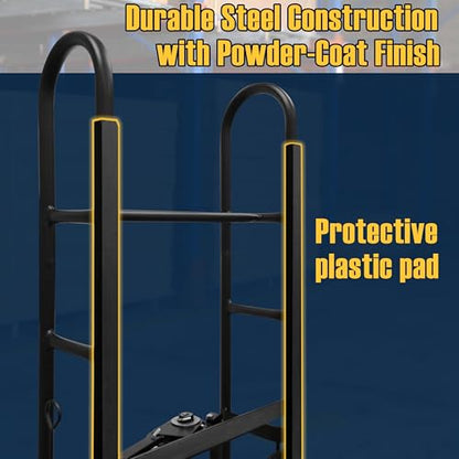 Olympia Tools Steel Appliance Hand Truck & Furniture Dolly, 1200 Lb, Black | Converts 2-Wheel to 4-Wheel, Auto-Recoil Ratchet Strap, Double-Welded Frame, for Fridges & Large Appliances - size: 1200 LB Auto-Recoil Appliance Hand Truck