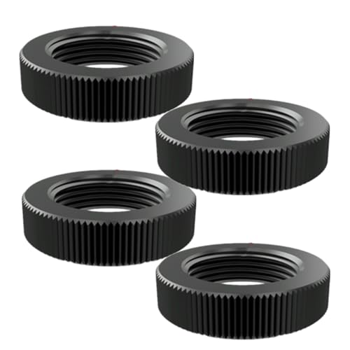 4 Pcs Black Knurled Lock Microphone Stand Nuts, 5/8"-27 Double Locking Nuts