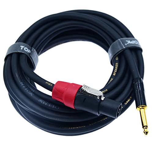 speak on 2Pcs Professional Speakon to 1/4 Inch ts Speaker Cable for pa jack Pair 14 awg Gauge Male Audio port plug Amplifier Connection dj amp Heavy Duty bocina Cord Wire ft with Twist Lock(100 feet) - size: 100 feet