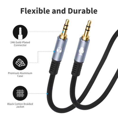 10FT 3.5mm Headphone Splitter, 1/8 inches Female to Dual Male Audio Splitter Cable, Stereo Jack Earphones Headset to PC Laptop Adapter, 2-in-1 Y Separator Aux Dongle Converters, for computer - size: 10FT, style: 1/8" TRS Stereo Female to Dual Male