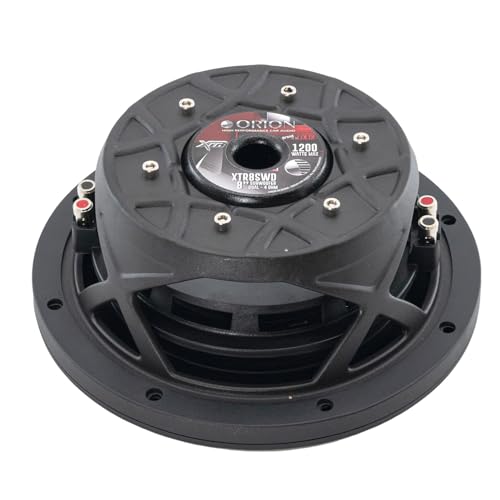 ORION XTR8SWD2 XTR Series 8" Shallow Subwoofer, 1200W, Dual 2 Ohm | 1200W Max, 300W RMS, Dual 2" Voice Coil, UV-Coated Cone, NBR Surround, Free Air, OEM Replacement - style: 8" - DUAL 2 OHM