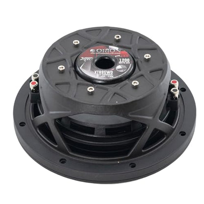 ORION XTR8SWD2 XTR Series 8" Shallow Subwoofer, 1200W, Dual 2 Ohm | 1200W Max, 300W RMS, Dual 2" Voice Coil, UV-Coated Cone, NBR Surround, Free Air, OEM Replacement - style: 8" - DUAL 2 OHM