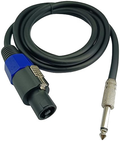 Speakon to 1/4 Mono Speaker Cable, 6.35mm (1/4 inch) Mono TS Plug Male to Speakon Male Speaker Audio Adapter for DJ/PA Speaker Cord with Twist Lock -1.8M/6FT