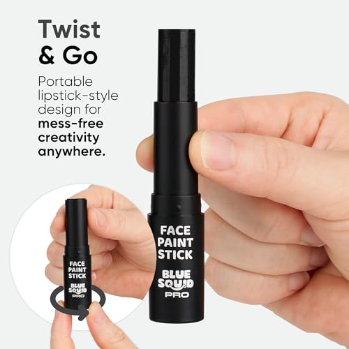 Blue Squid PRO Black and White Face Paint Stick - Waterproof Body Paint For Adults & Kids Eye Black Baseball, Eyeblack Softball -Hypoallergenic Twist-Up Non-Toxic Makeup Stick - Cosplay, Sports & SFX - color: Black & White