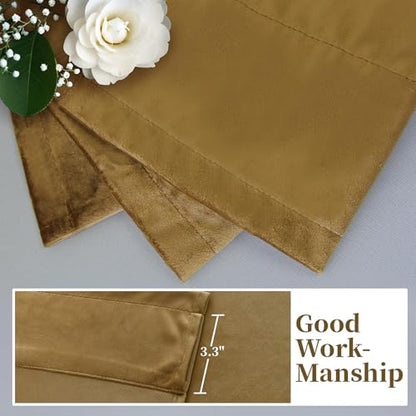 SimpleHome Golden Brown Velvet Curtains 90 Inch for Living Room Rod Pocket | Luxury Blackout Velvet Curtains,Thermal Insulated 2 Panels Room Darkening Drapes,Velvet Bedroom Curtains,W52 x L90,2 Panels - color: Golden Brown, size: 52"W x 90"L (Pack of 2)