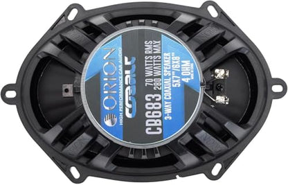 ORION Cobalt CB683 6x8 3-Way Coaxial Car Speakers, 280W Pair | 3-Way Full Range Audio, Polypropylene Cone, Butyl Rubber Surround, Enhanced Bass - style: 6x8" 280 Watts