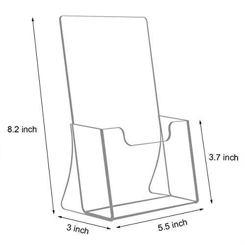 NIUBEE Acrylic Bi-Fold Brochure Holder 8.5 x 5.5, Flyer Holder Stand,2 Pack | Clear Brochure Display Stand Organizers, Plastic Flyer Stand, Countertop Organizer for Pocket Brochures, Event Invitations - size: 8.5" x 5.5", style: 2 Pack