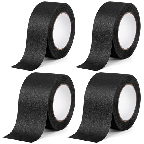4 Pack Black Gaffers Tape 2 Inch x 30 Yards and 3 Inch x 30 Yards Grade Non Reflective Cloth Tape No Residue Water Resistant Easy Tear for Stage Film Cable Management