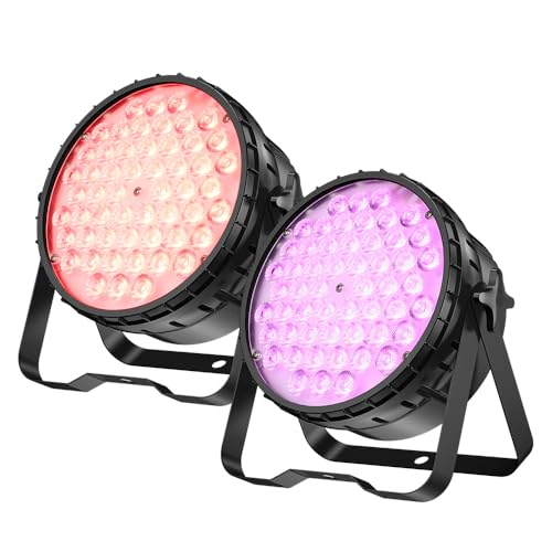 Betopper 54 * 4W LED Stage Light,4 in 1 RGBW High CRI DJ Par Lights-2 Packs | 54 * 4W CRI>90 RGBW LEDs, Auto/Sound/DMX512/Master-Slave, LPC010N PAR Light For Parties, Concerts, Theatrical, Uplighting - size: LPC010N-2