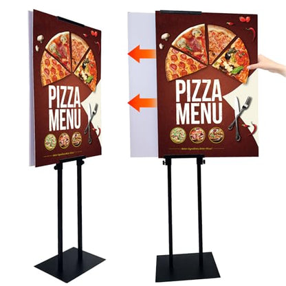 Heavy Duty Adjustable Pedestal Sign Stand, Double for Poster & Foam Display