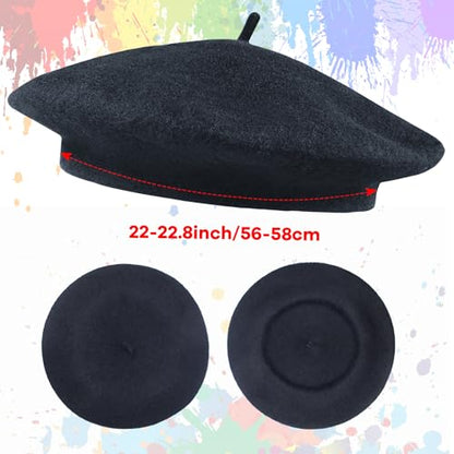 Kyson Artist Costume for Adult 8 Pcs Painter Halloween Dress Up with Beret Apron Palette Paint Brushes Earrings Bandana Beard - color: White Splatter Apron