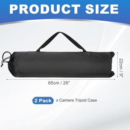 PATIKIL 26 x 9 Inch Tripod Carrying Case, 2 Pack Camera Tripod Carrying Bags Oxford Cloth Padded Bag for Camera Gear Mic Light Stand Sheet Music Photography Accessories, Black - size: 26 x 9 Inch