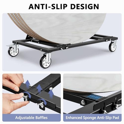 KEDSUM 2200lbs Heavy Duty Drywall Cart with 5" Swivel Casters | Thickened Steel Table Cart with Handle, Panel Dolly for Drywall, Plywood, Lumber, Ideal for Factory, Hotel, Warehouse, Party