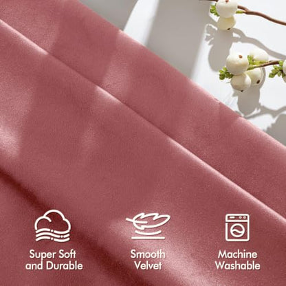MIULEE Dusty Rose Velvet Curtains 84 Inch Long 2 Panels, W40 x L84 | Luxury Super Soft, Thermal Insulated, Room Darkening Drapes, Rod Pocket Design, Window Curtains for Bedroom Living Room - color: Dusty Rose, size: 40"W x 84"L (Pack of 2)