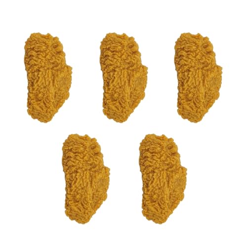 5 Pcs Simulated Chicken Legs Wings Fake Food Model Lifelike Fake Fried Chicken Kitchen Home Party Decoration Display Photography Props (Wings) - color: Wings